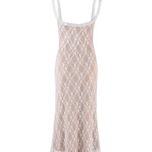Elegant White Lace Nightgown